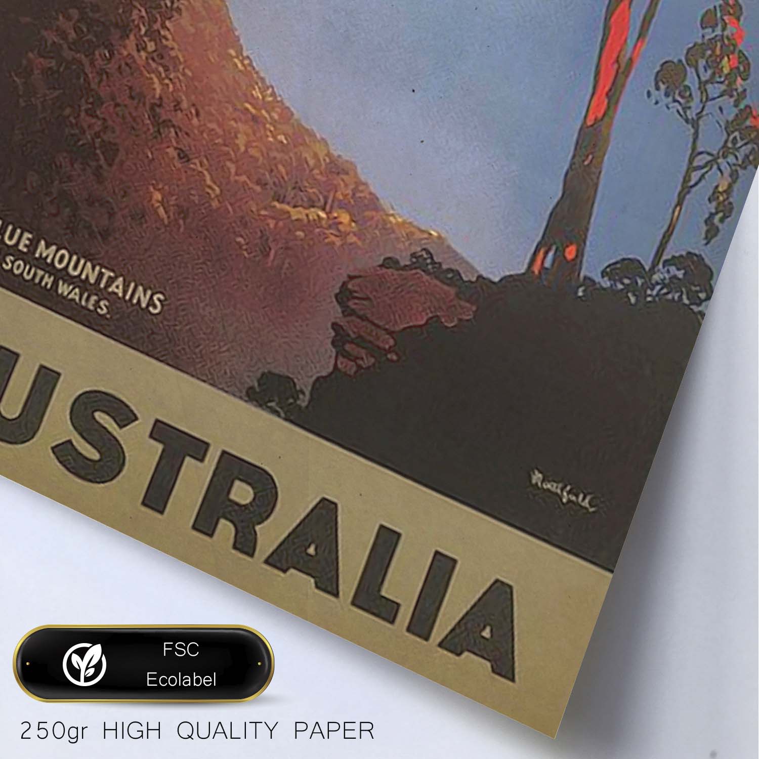Poster vintage de Australia - Montañas azules. con imágenes vintage y de publicidad antigua.-Artwork-Nacnic-Nacnic Estudio SL