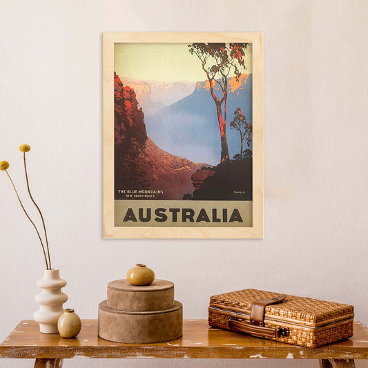Poster vintage de Australia - Montañas azules. con imágenes vintage y de publicidad antigua.-Artwork-Nacnic-Nacnic Estudio SL