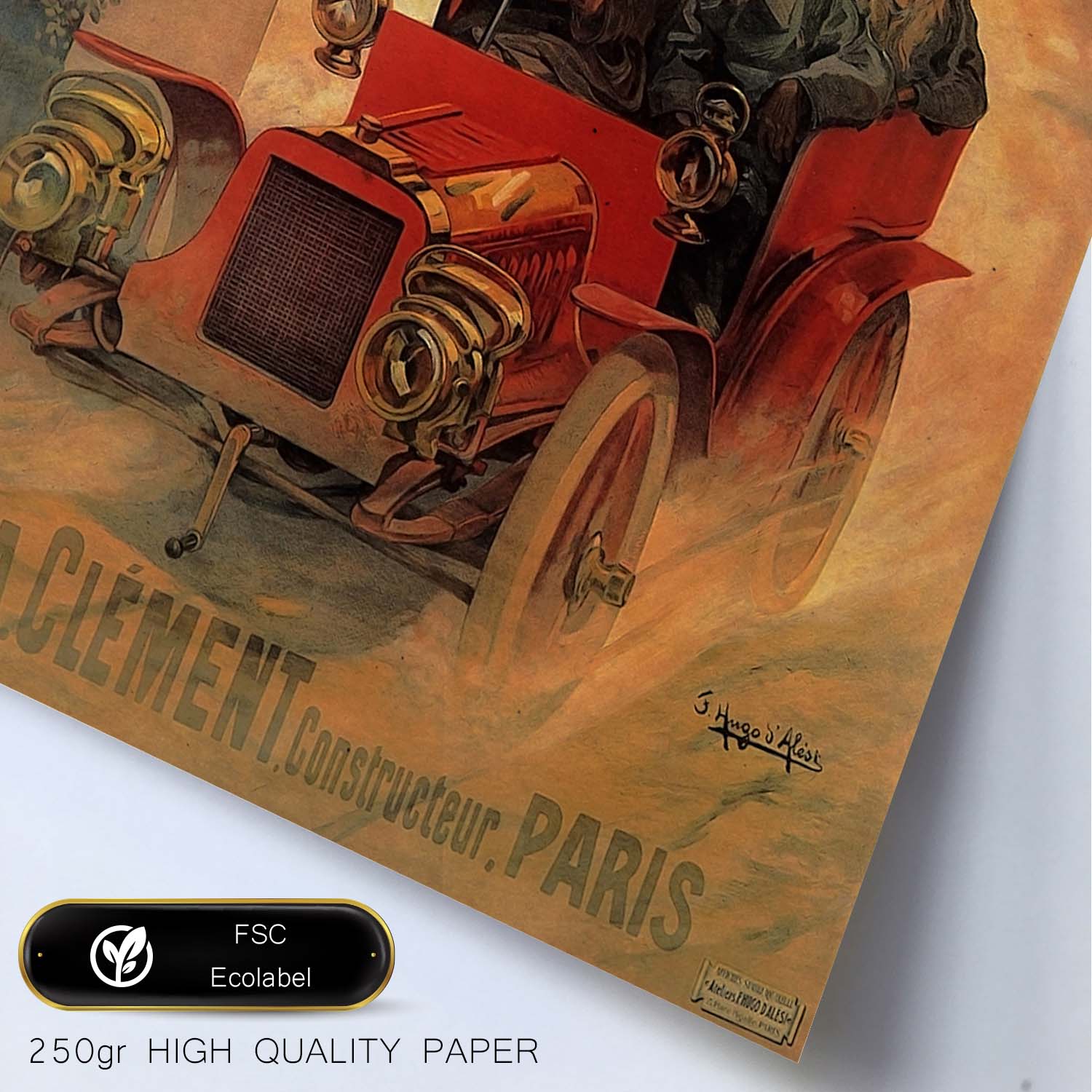 Poster vintage de Automoviles Bayard. con imágenes vintage y de publicidad antigua.-Artwork-Nacnic-Nacnic Estudio SL
