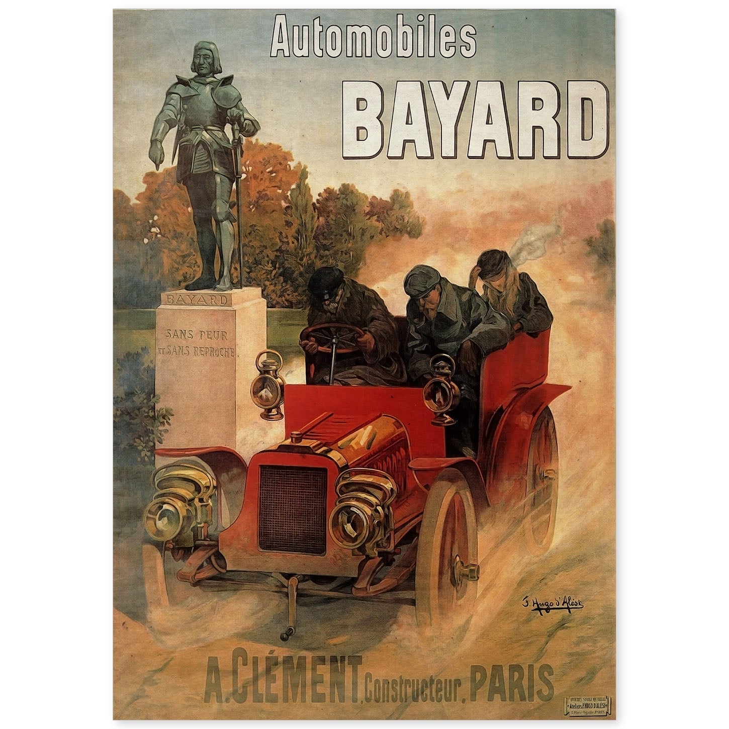 Poster vintage de Automoviles Bayard. con imágenes vintage y de publicidad antigua.-Artwork-Nacnic-A4-Sin marco-Nacnic Estudio SL
