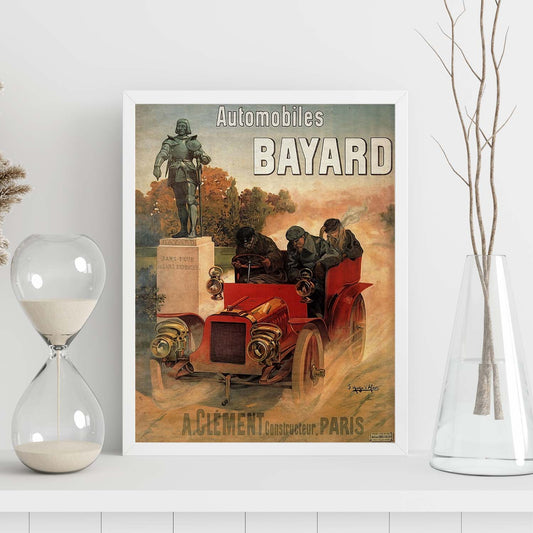 Poster vintage de Automoviles Bayard. con imágenes vintage y de publicidad antigua.-Artwork-Nacnic-Nacnic Estudio SL