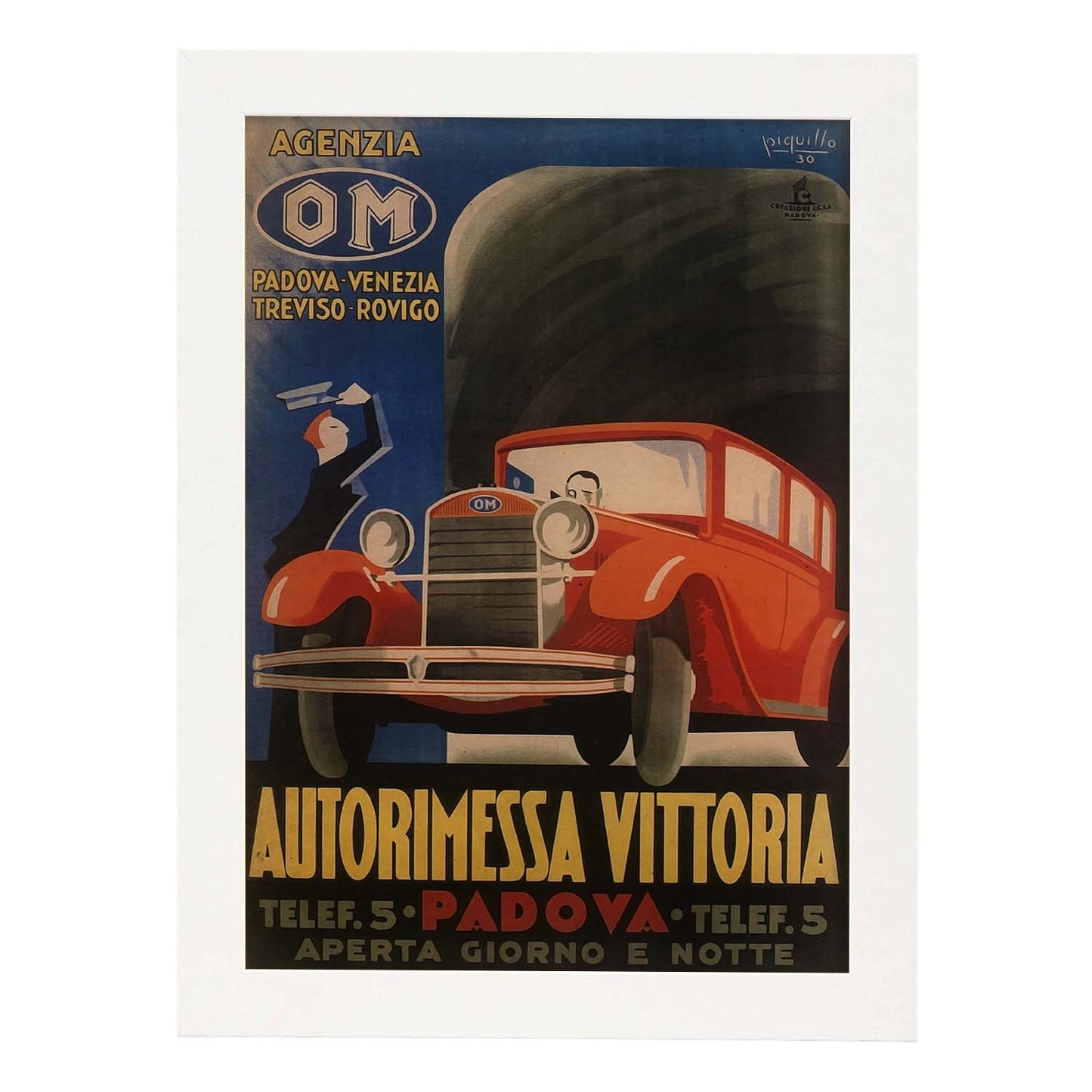 Poster vintage de Automoviles Vittoria. con imágenes vintage y de publicidad antigua.-Artwork-Nacnic-A3-Marco Blanco-Nacnic Estudio SL