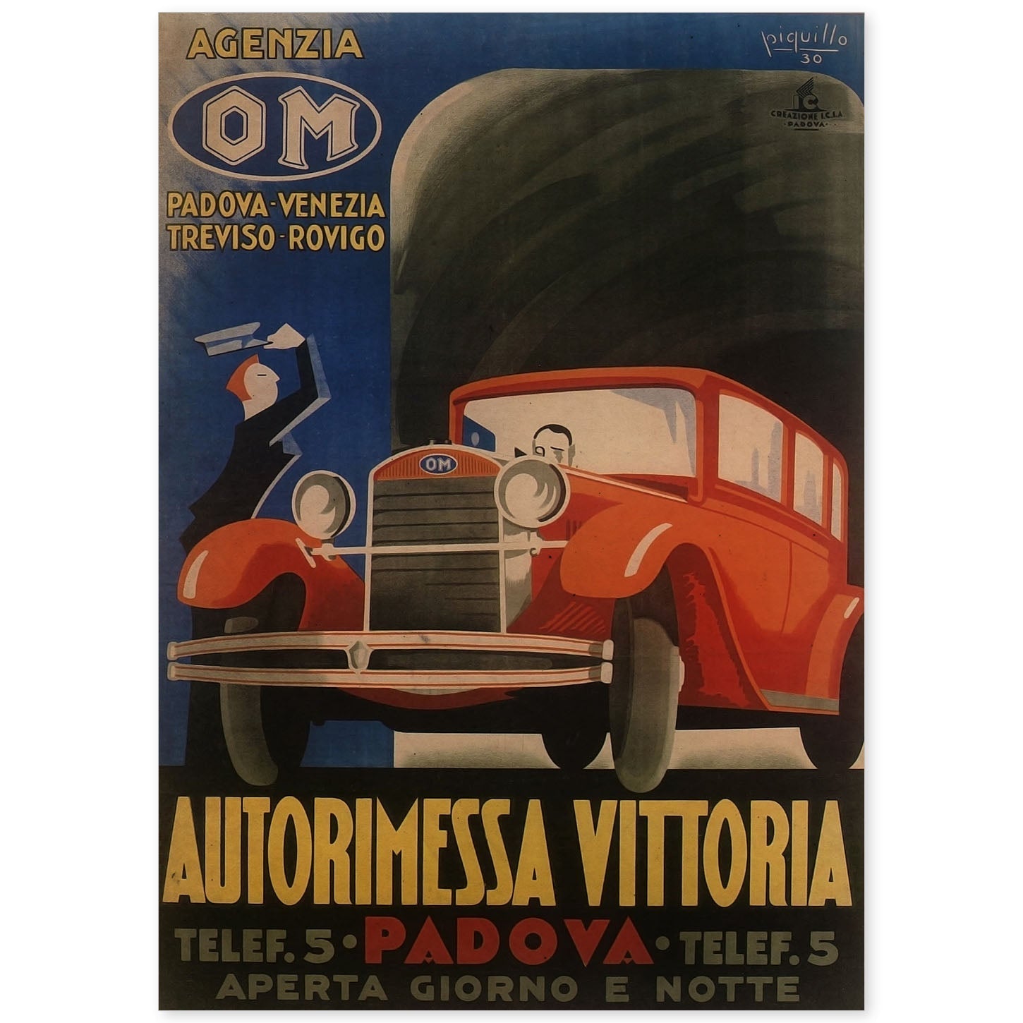 Poster vintage de Automoviles Vittoria. con imágenes vintage y de publicidad antigua.-Artwork-Nacnic-A4-Sin marco-Nacnic Estudio SL
