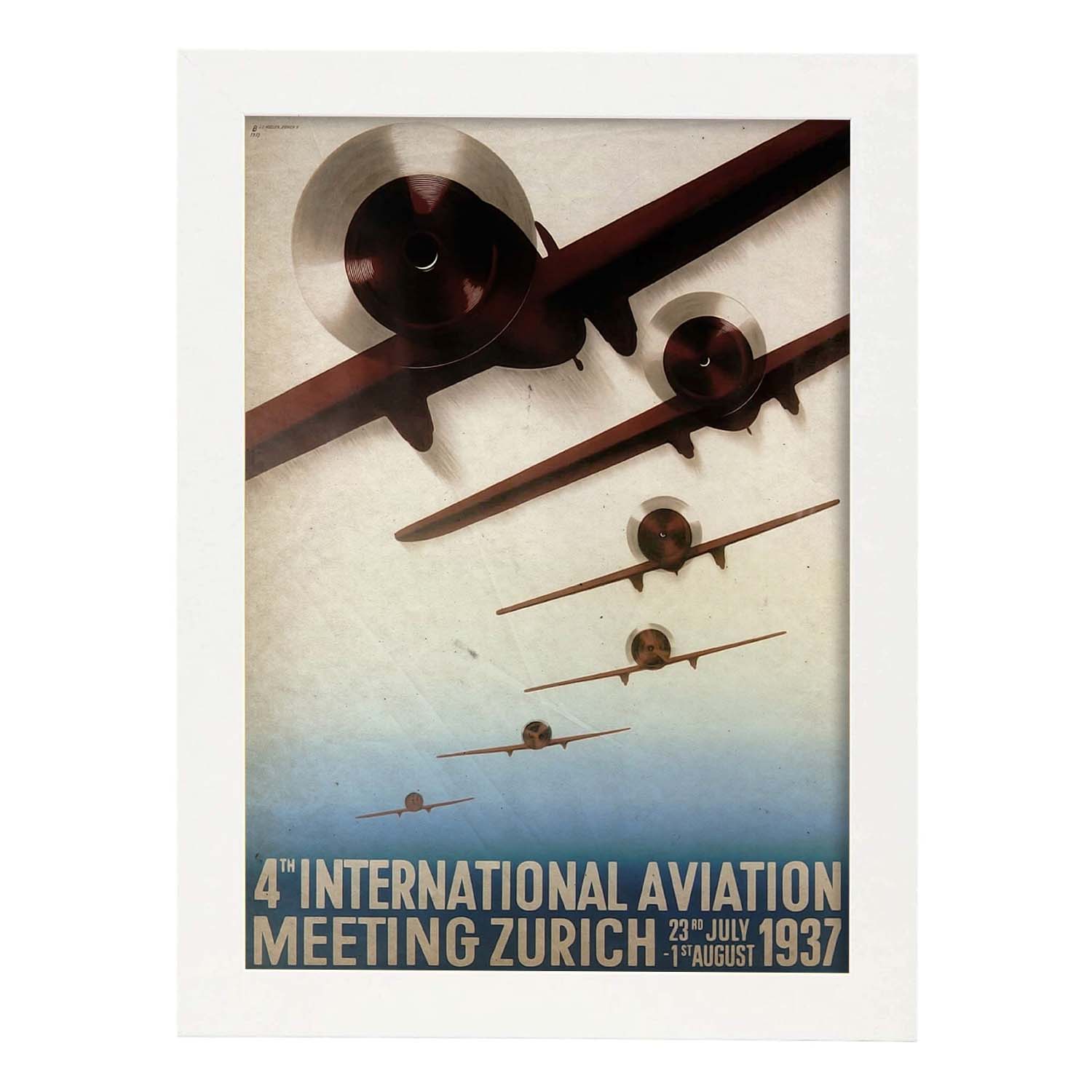 Poster vintage de Aviones de guerra. con imágenes vintage y de publicidad antigua.-Artwork-Nacnic-A3-Marco Blanco-Nacnic Estudio SL