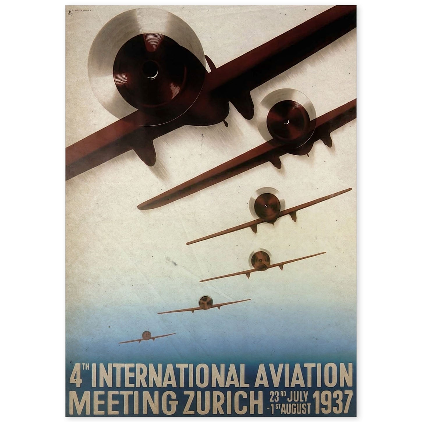 Poster vintage de Aviones de guerra. con imágenes vintage y de publicidad antigua.-Artwork-Nacnic-A4-Sin marco-Nacnic Estudio SL
