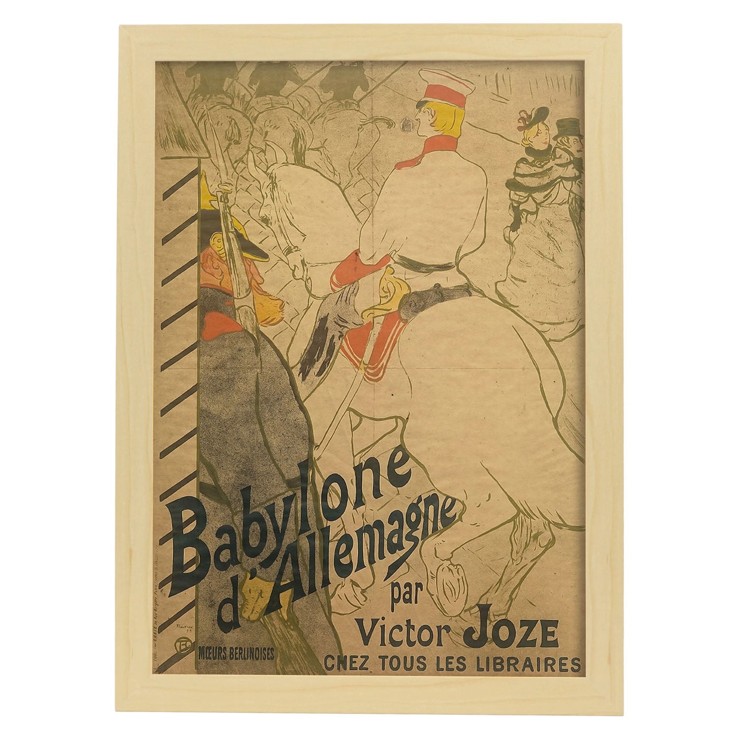 Poster vintage de Babilonia. con imágenes vintage y de publicidad antigua.-Artwork-Nacnic-A3-Marco Madera clara-Nacnic Estudio SL