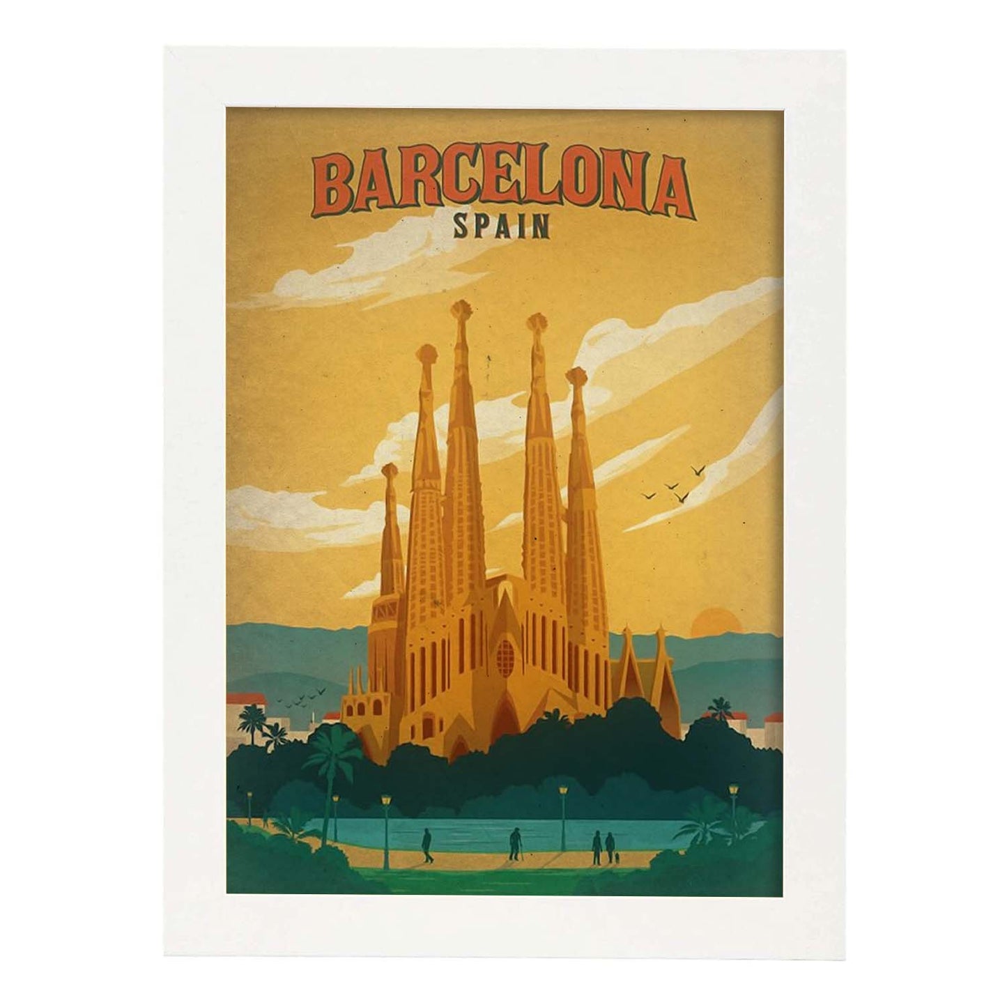 Poster vintage de Barcelona. con imágenes vintage y de publicidad antigua.-Artwork-Nacnic-A3-Marco Blanco-Nacnic Estudio SL