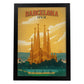 Poster vintage de Barcelona. con imágenes vintage y de publicidad antigua.-Artwork-Nacnic-A4-Marco Negro-Nacnic Estudio SL