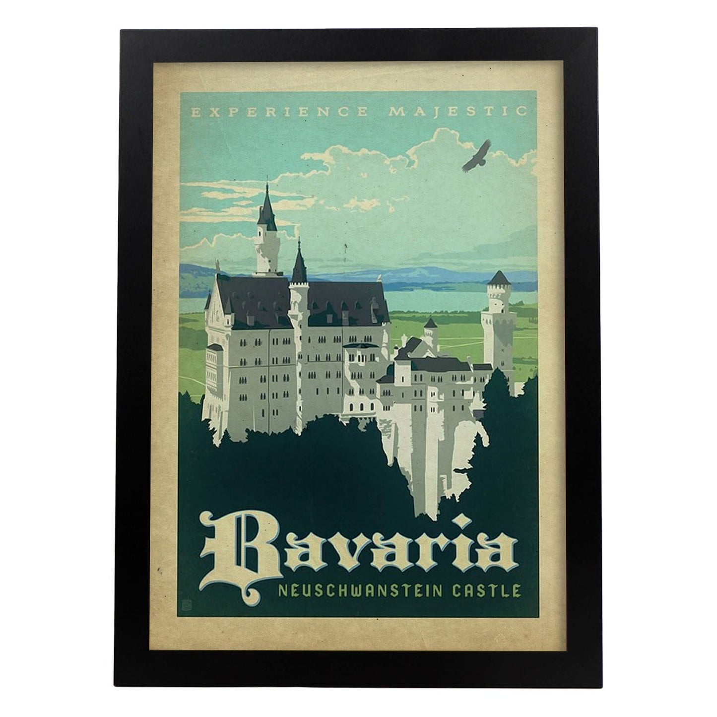 Poster vintage de Bavaria. con imágenes vintage y de publicidad antigua.-Artwork-Nacnic-A3-Marco Negro-Nacnic Estudio SL