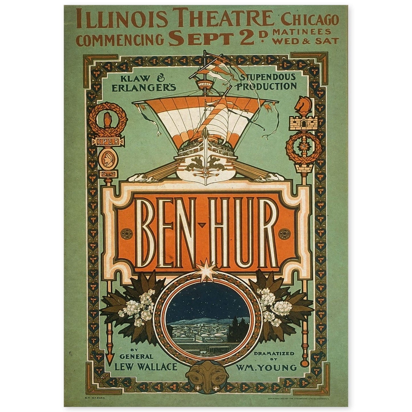 Poster vintage de Ben Hur. con imágenes vintage y de publicidad antigua.-Artwork-Nacnic-A4-Sin marco-Nacnic Estudio SL
