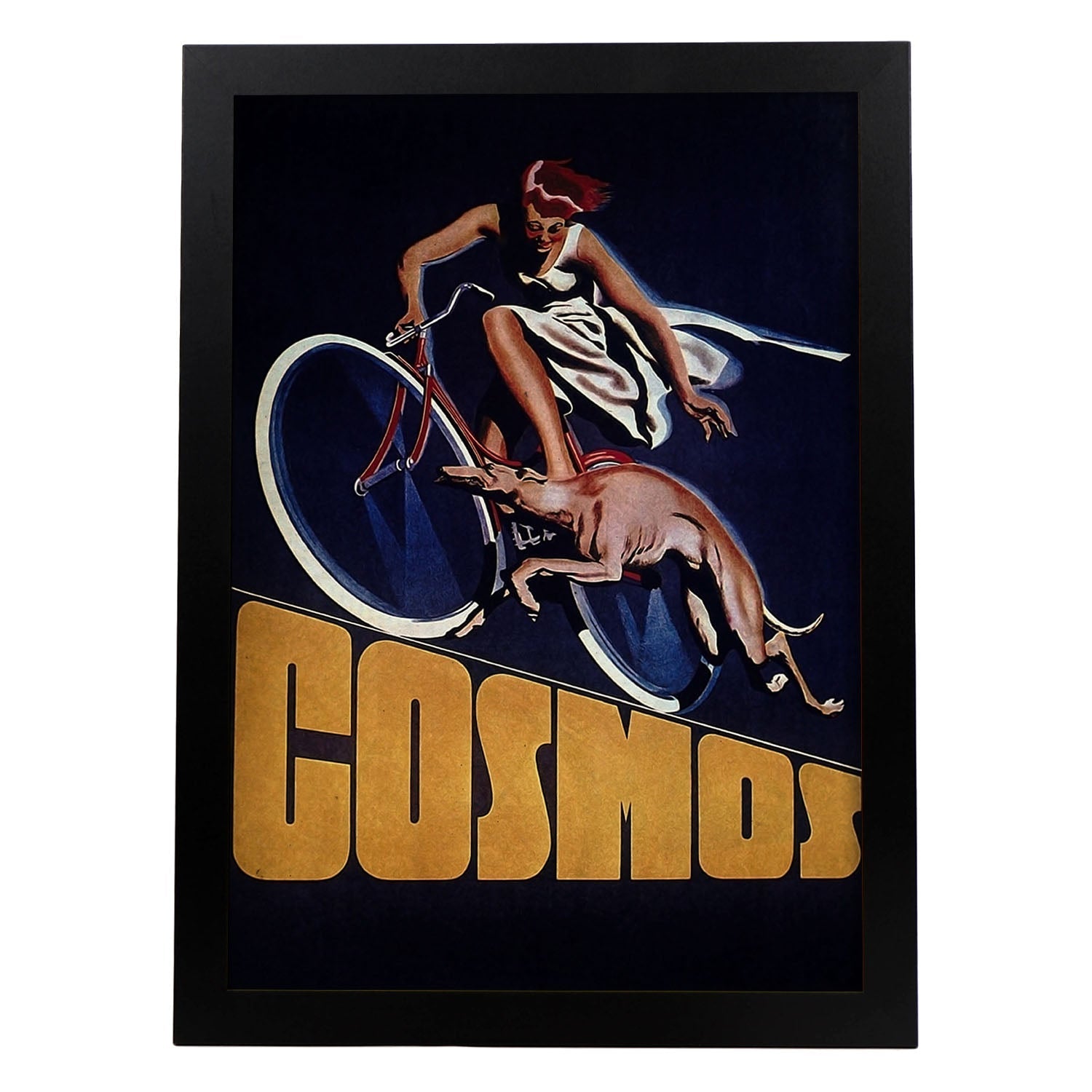 Poster vintage de Bici Cosmos. con imágenes vintage y de publicidad antigua.-Artwork-Nacnic-A3-Marco Negro-Nacnic Estudio SL