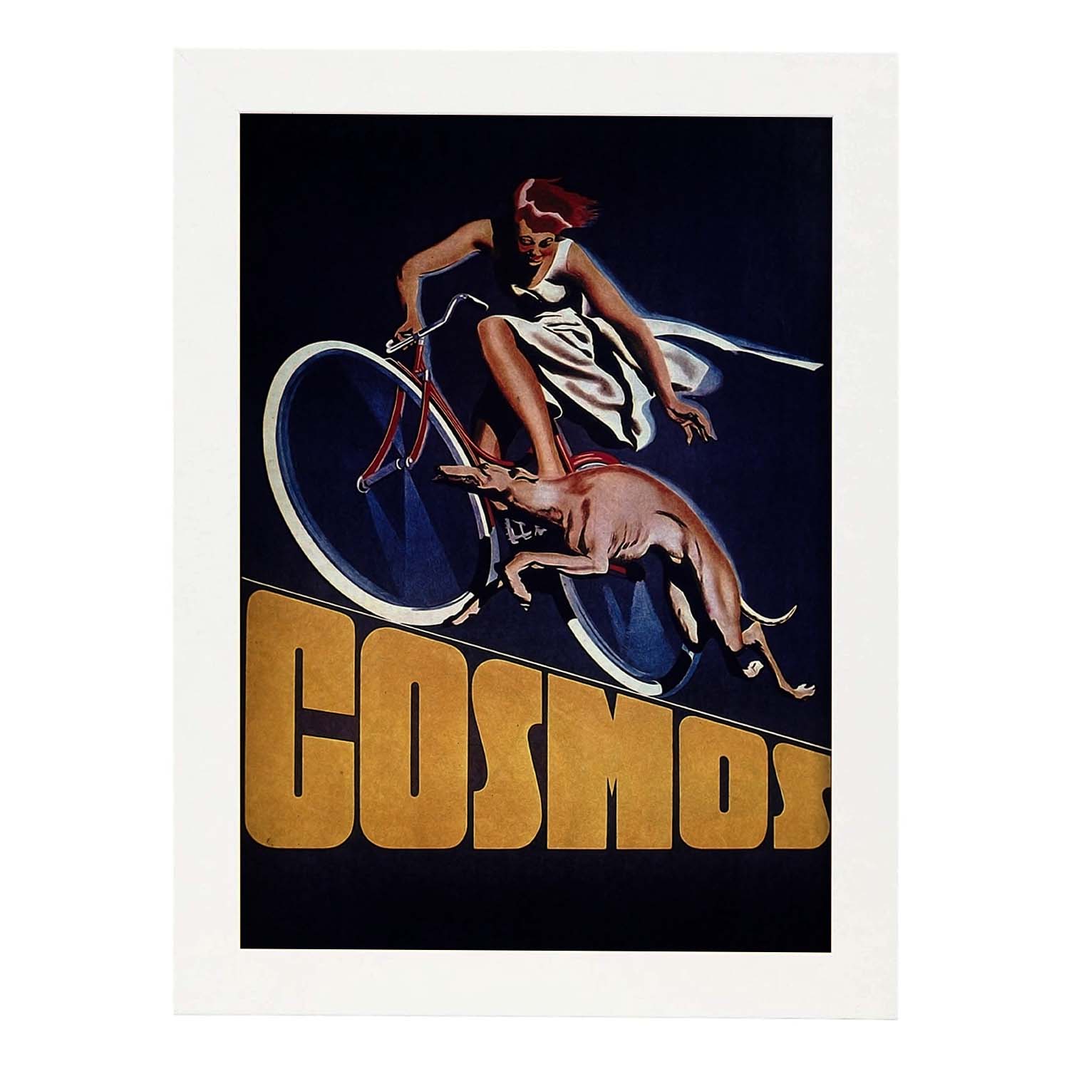 Poster vintage de Bici Cosmos. con imágenes vintage y de publicidad antigua.-Artwork-Nacnic-A4-Marco Blanco-Nacnic Estudio SL
