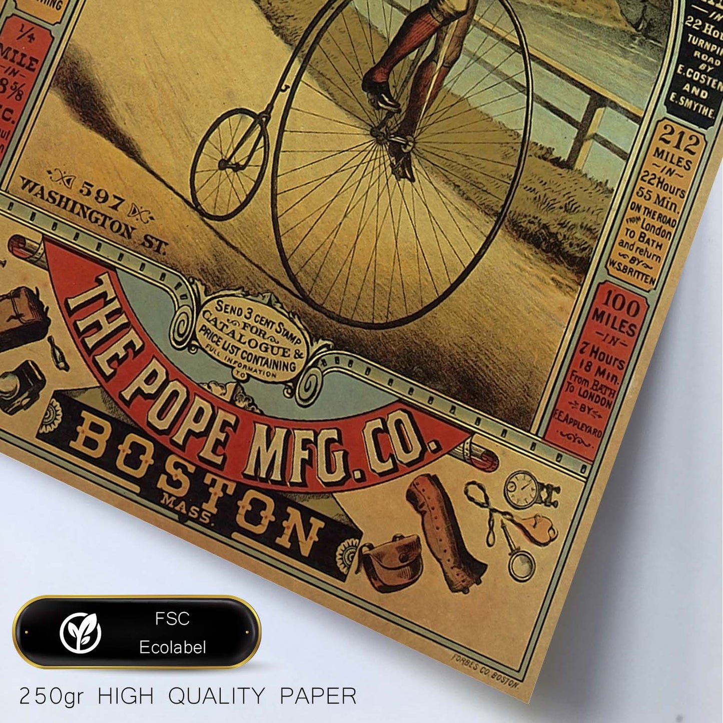 Poster vintage de Bicicleta antigua. con imágenes vintage y de publicidad antigua.-Artwork-Nacnic-Nacnic Estudio SL