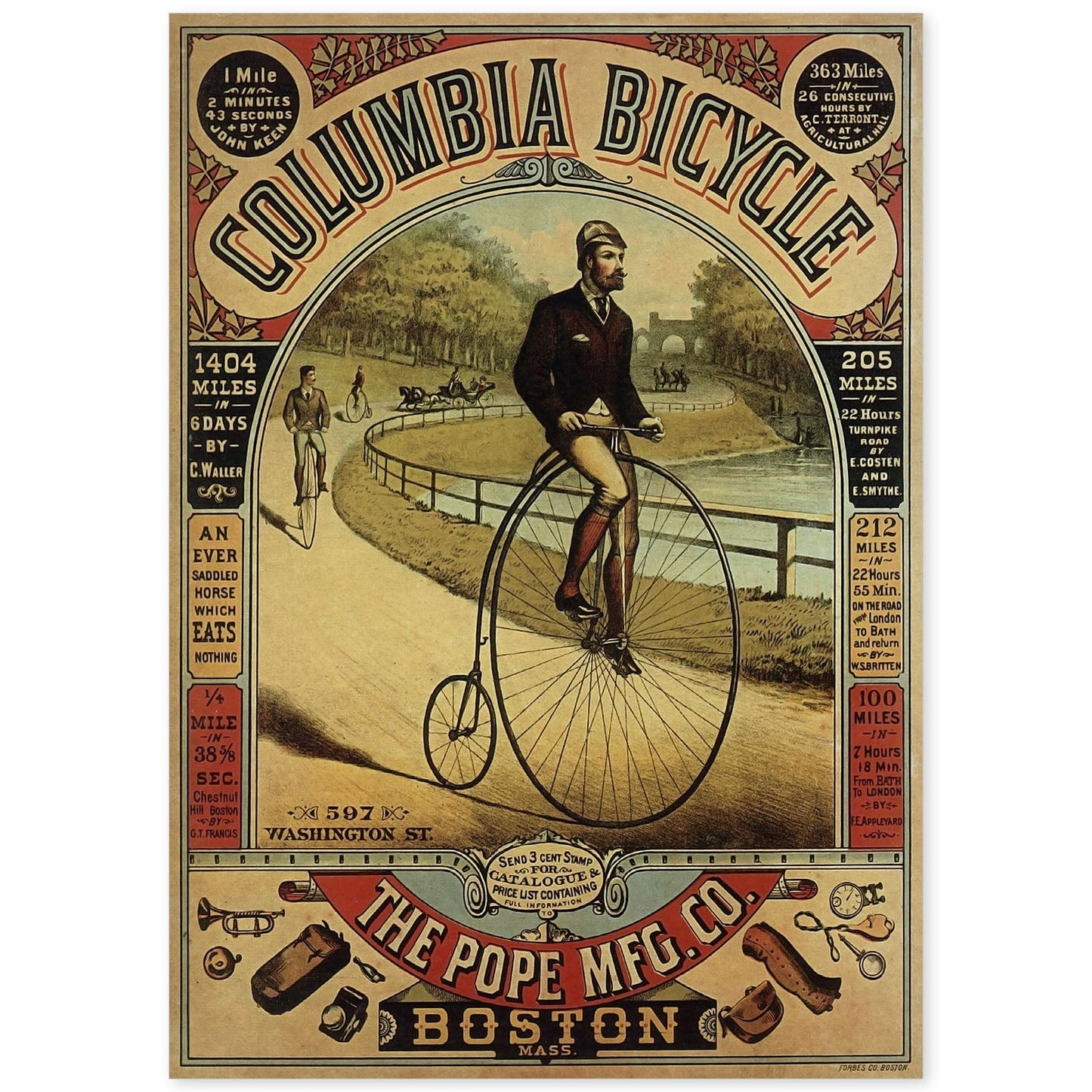 Poster vintage de Bicicleta antigua. con imágenes vintage y de publicidad antigua.-Artwork-Nacnic-A4-Sin marco-Nacnic Estudio SL