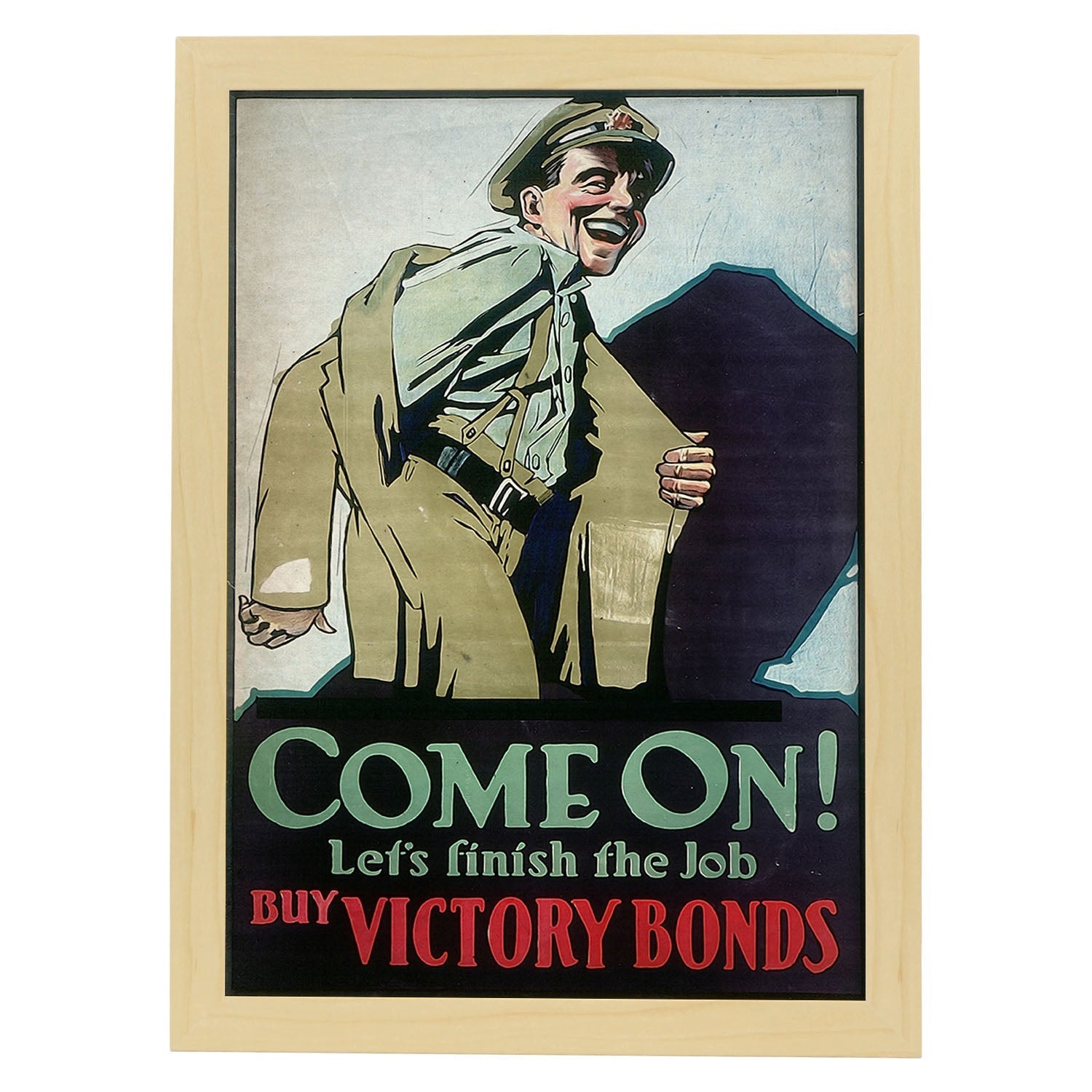 Poster vintage de Bonos de guerra. con imágenes vintage y de publicidad antigua.-Artwork-Nacnic-A3-Marco Madera clara-Nacnic Estudio SL