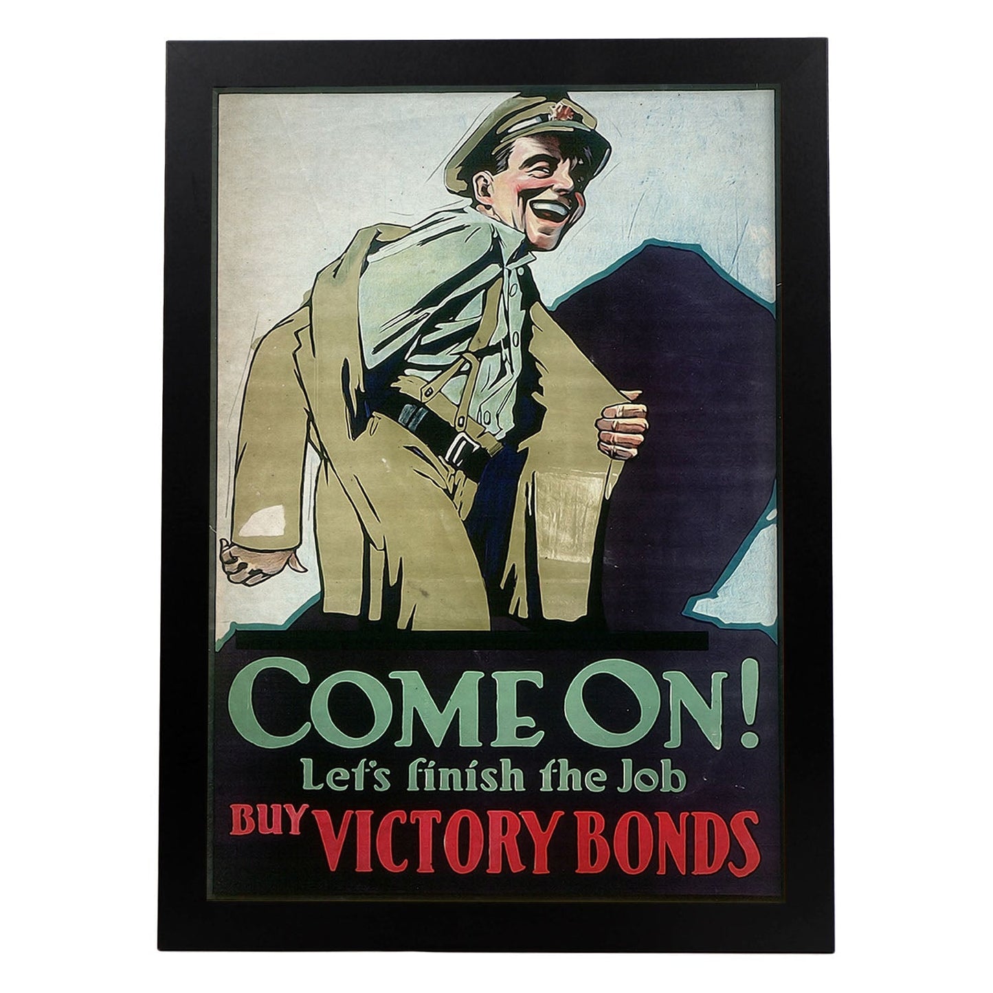 Poster vintage de Bonos de guerra. con imágenes vintage y de publicidad antigua.-Artwork-Nacnic-A4-Marco Negro-Nacnic Estudio SL