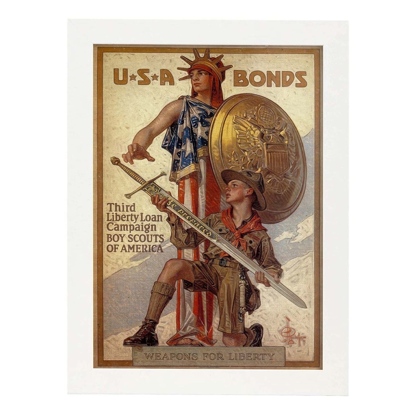 Poster vintage de Bonos de USA. con imágenes vintage y de publicidad antigua.-Artwork-Nacnic-A3-Marco Blanco-Nacnic Estudio SL