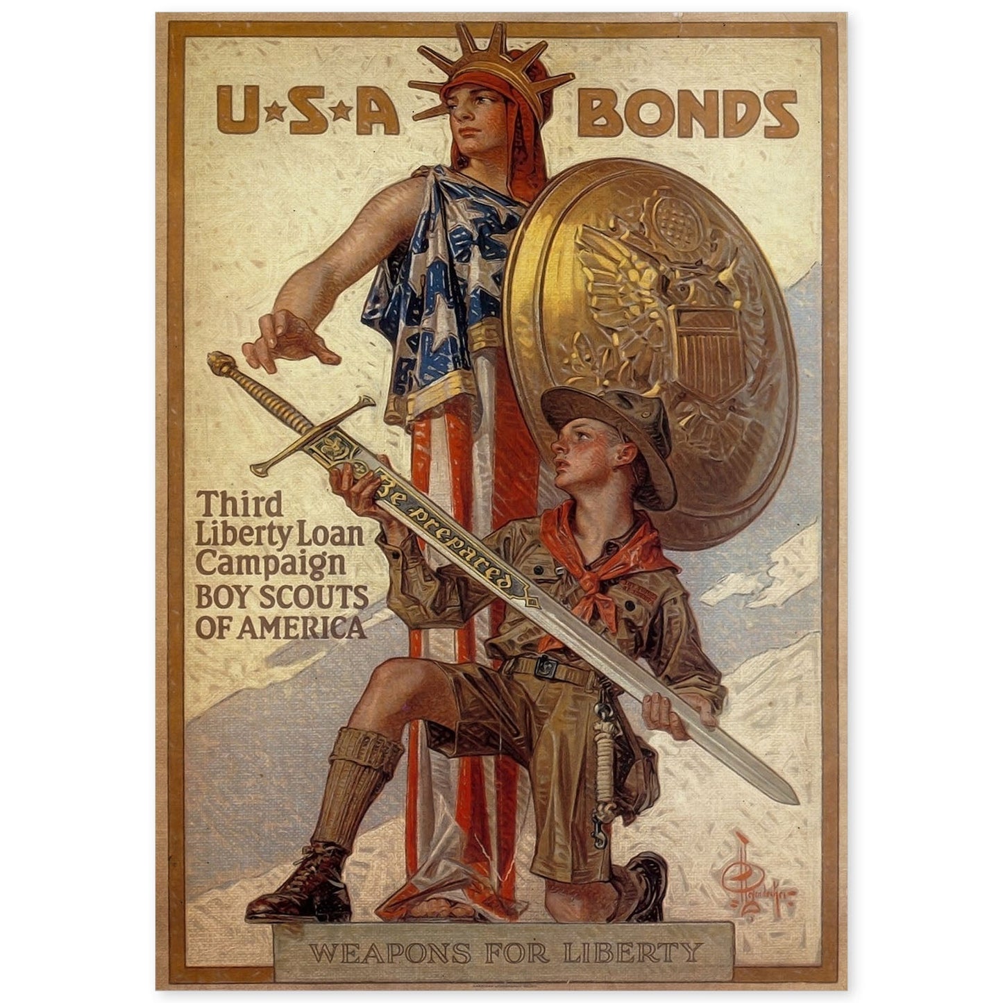 Poster vintage de Bonos de USA. con imágenes vintage y de publicidad antigua.-Artwork-Nacnic-A4-Sin marco-Nacnic Estudio SL
