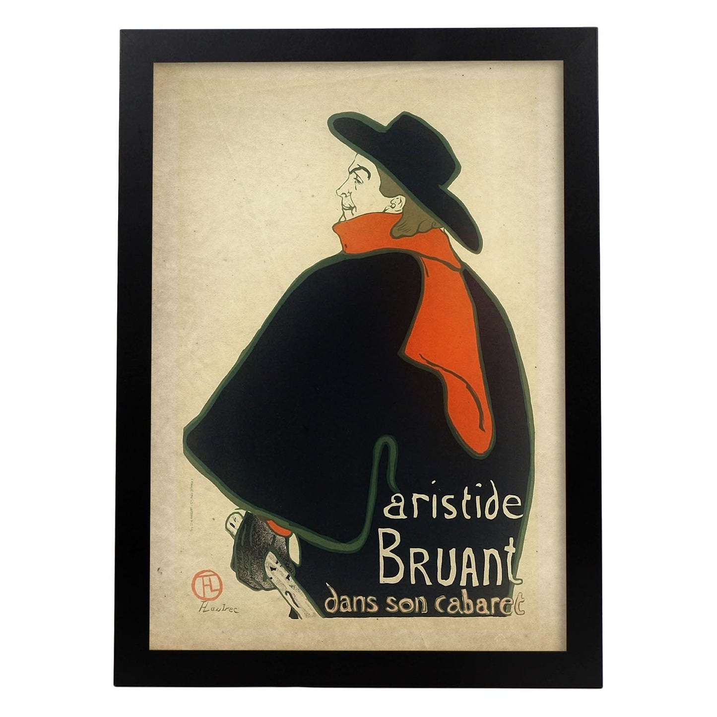Poster vintage de Bruant. con imágenes vintage y de publicidad antigua.-Artwork-Nacnic-A3-Marco Negro-Nacnic Estudio SL