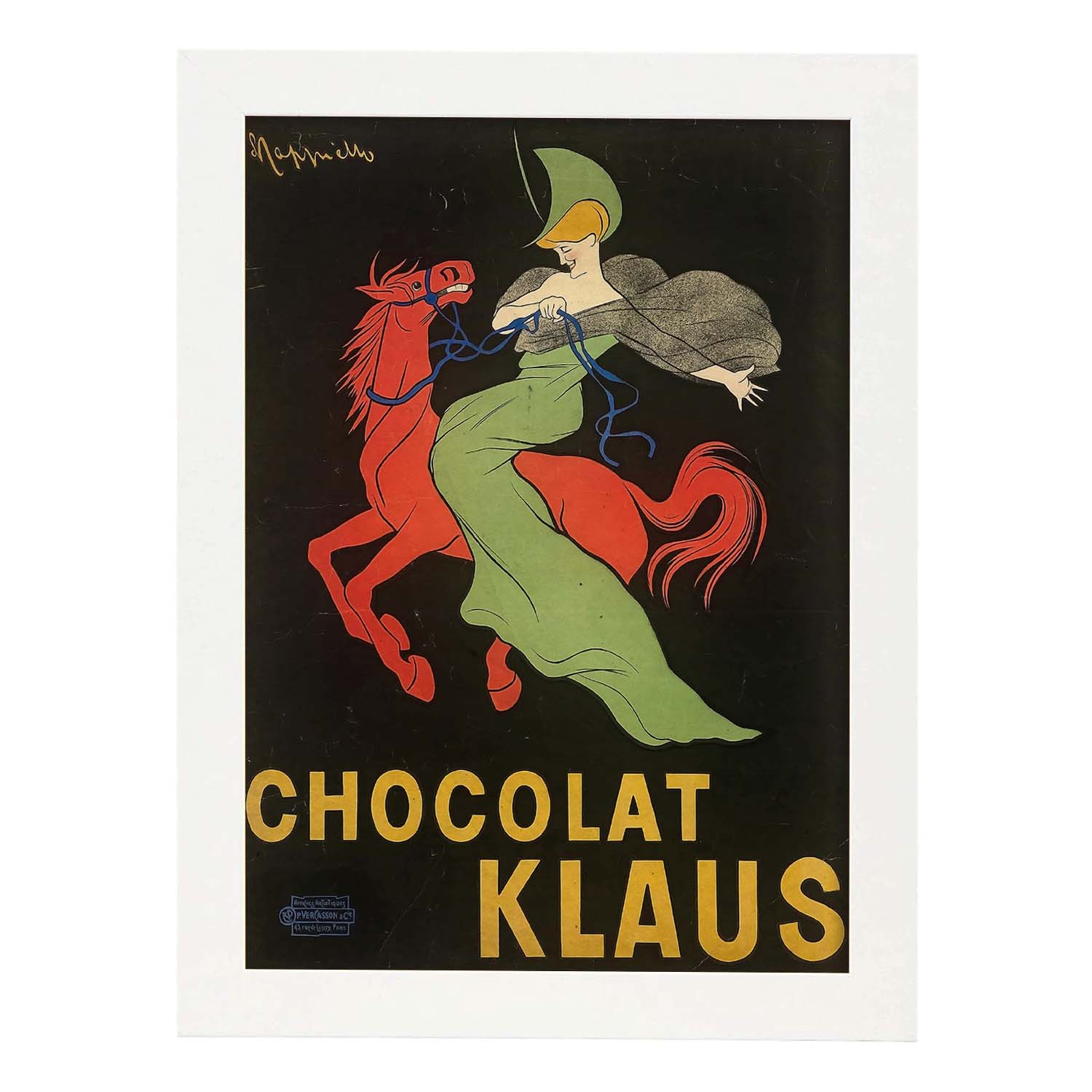 Poster vintage de Caballo - Chocolate. con imágenes vintage y de publicidad antigua.-Artwork-Nacnic-A3-Marco Blanco-Nacnic Estudio SL