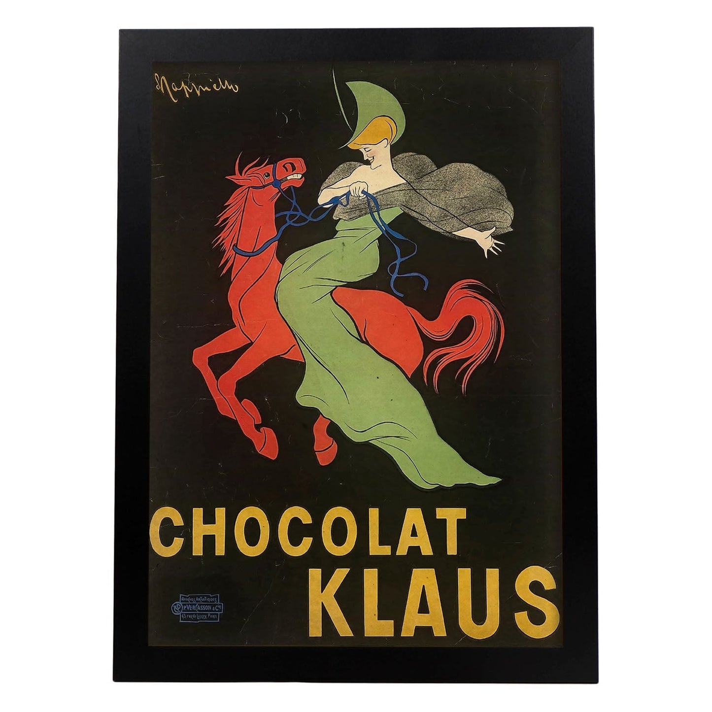 Poster vintage de Caballo - Chocolate. con imágenes vintage y de publicidad antigua.-Artwork-Nacnic-A3-Marco Negro-Nacnic Estudio SL