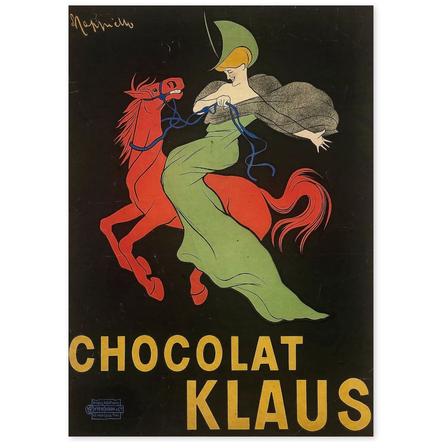 Poster vintage de Caballo - Chocolate. con imágenes vintage y de publicidad antigua.-Artwork-Nacnic-A4-Sin marco-Nacnic Estudio SL