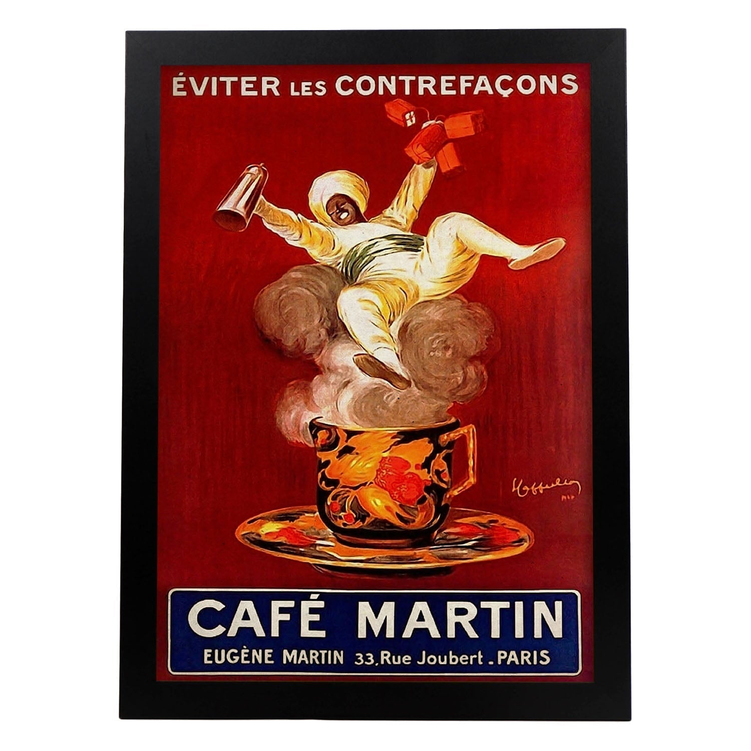 Poster vintage de Café Martin. con imágenes vintage y de publicidad antigua.-Artwork-Nacnic-A3-Marco Negro-Nacnic Estudio SL