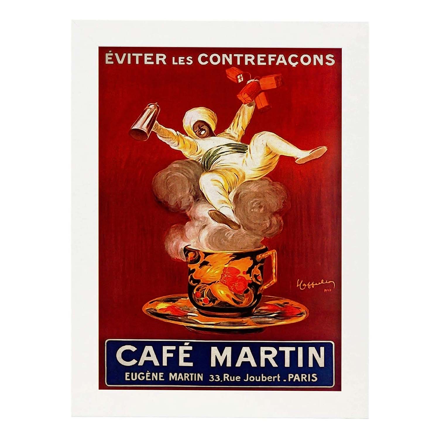 Poster vintage de Café Martin. con imágenes vintage y de publicidad antigua.-Artwork-Nacnic-A4-Marco Blanco-Nacnic Estudio SL