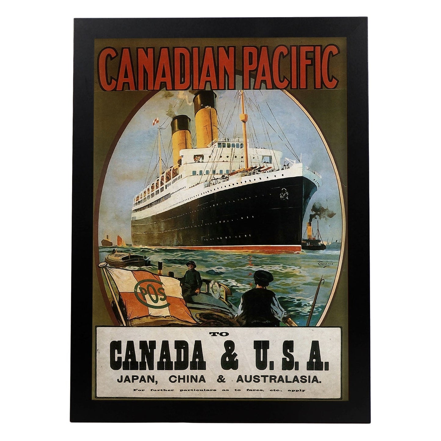 Poster vintage de Canada y USA. con imágenes vintage y de publicidad antigua.-Artwork-Nacnic-A3-Marco Negro-Nacnic Estudio SL