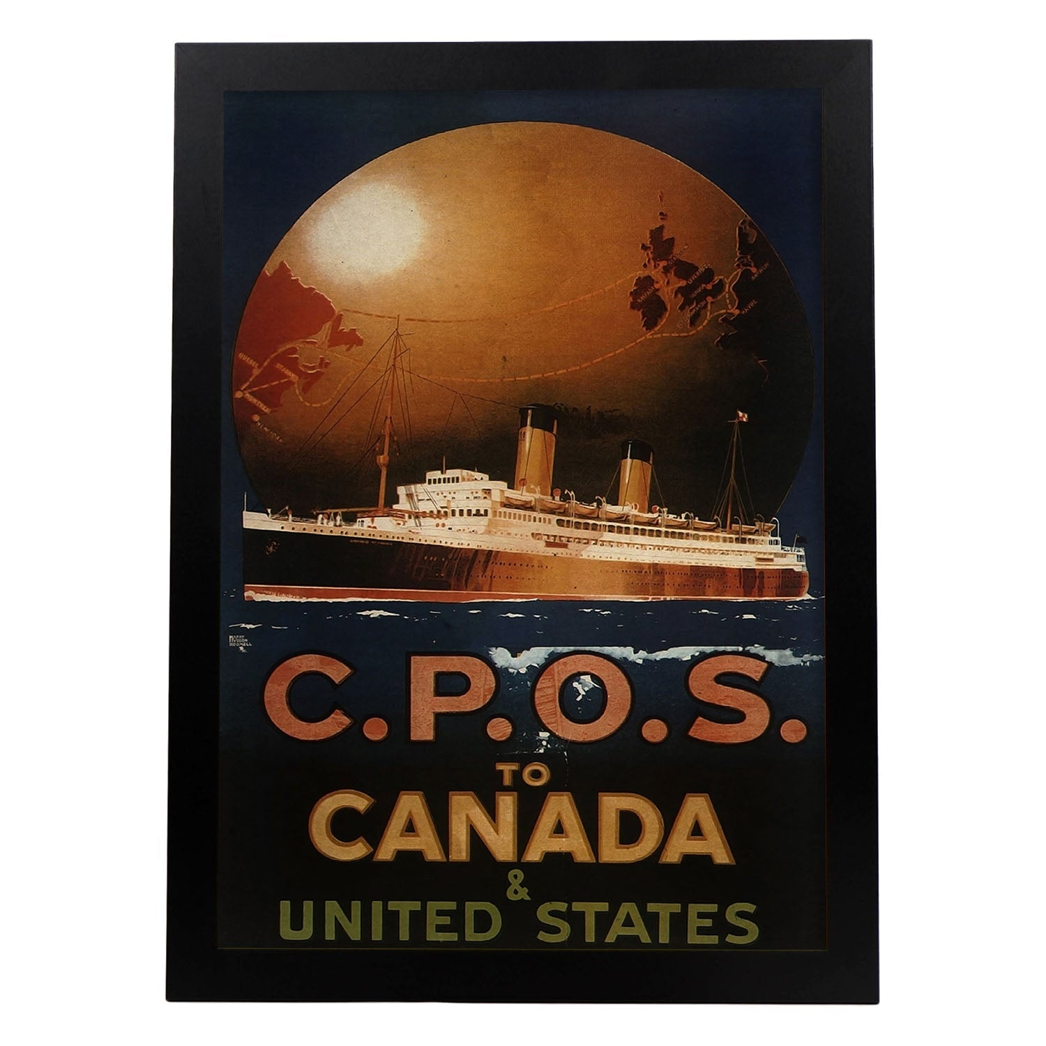 Poster vintage de Canada. con imágenes vintage y de publicidad antigua.-Artwork-Nacnic-A3-Marco Negro-Nacnic Estudio SL