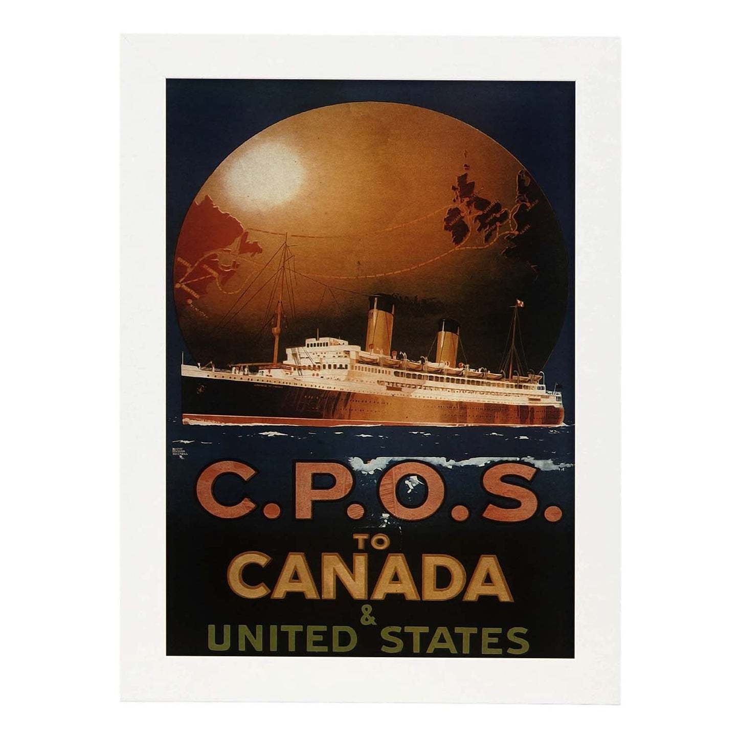Poster vintage de Canada. con imágenes vintage y de publicidad antigua.-Artwork-Nacnic-A4-Marco Blanco-Nacnic Estudio SL