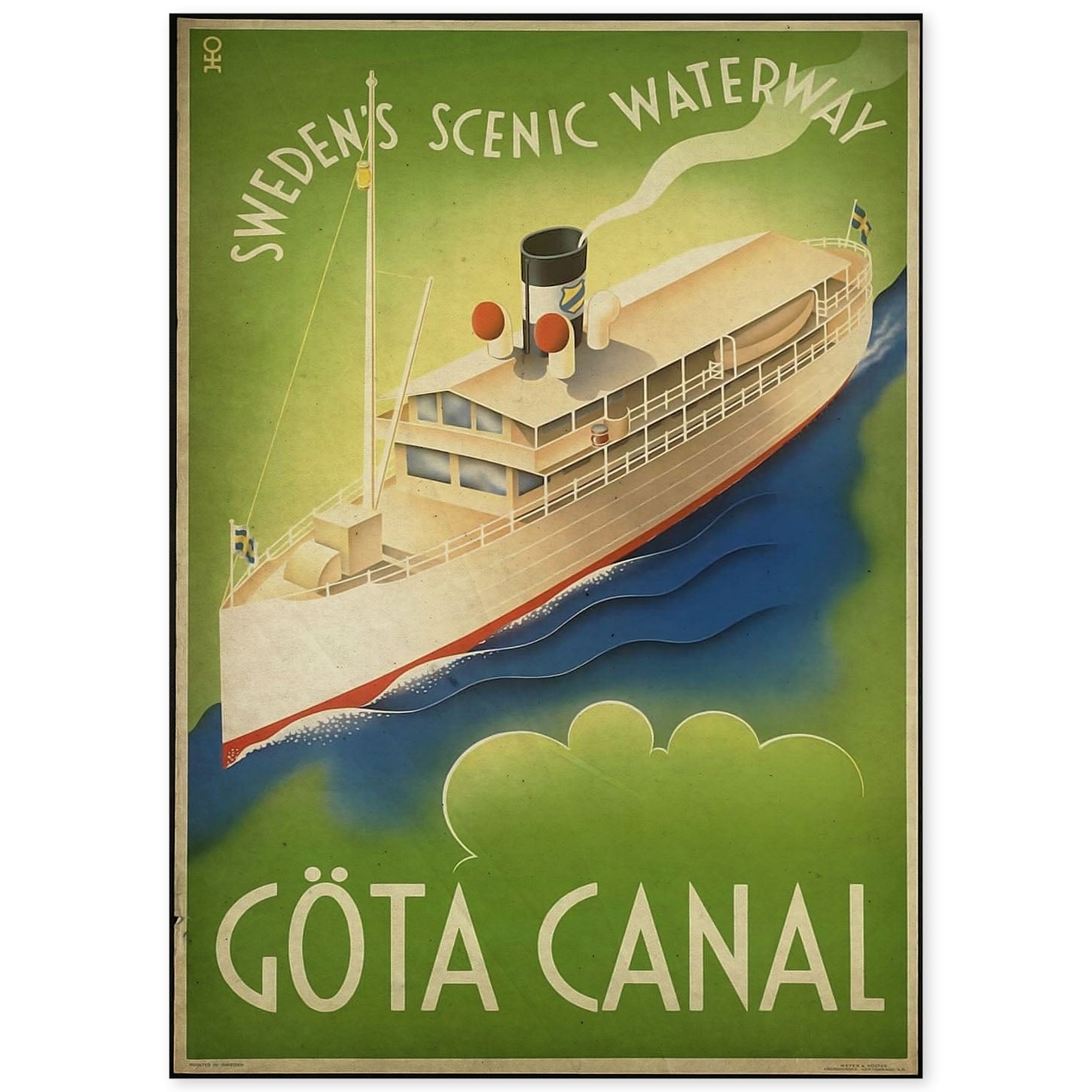 Poster vintage de Canal Göta. con imágenes vintage y de publicidad antigua.-Artwork-Nacnic-A4-Sin marco-Nacnic Estudio SL
