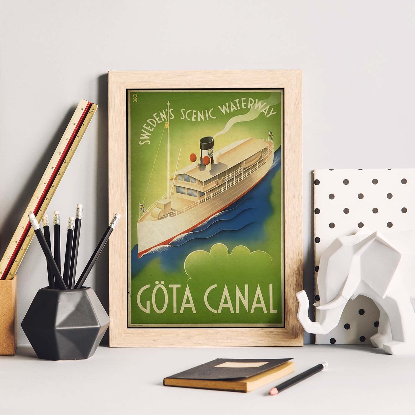 Poster vintage de Canal Göta. con imágenes vintage y de publicidad antigua.-Artwork-Nacnic-Nacnic Estudio SL