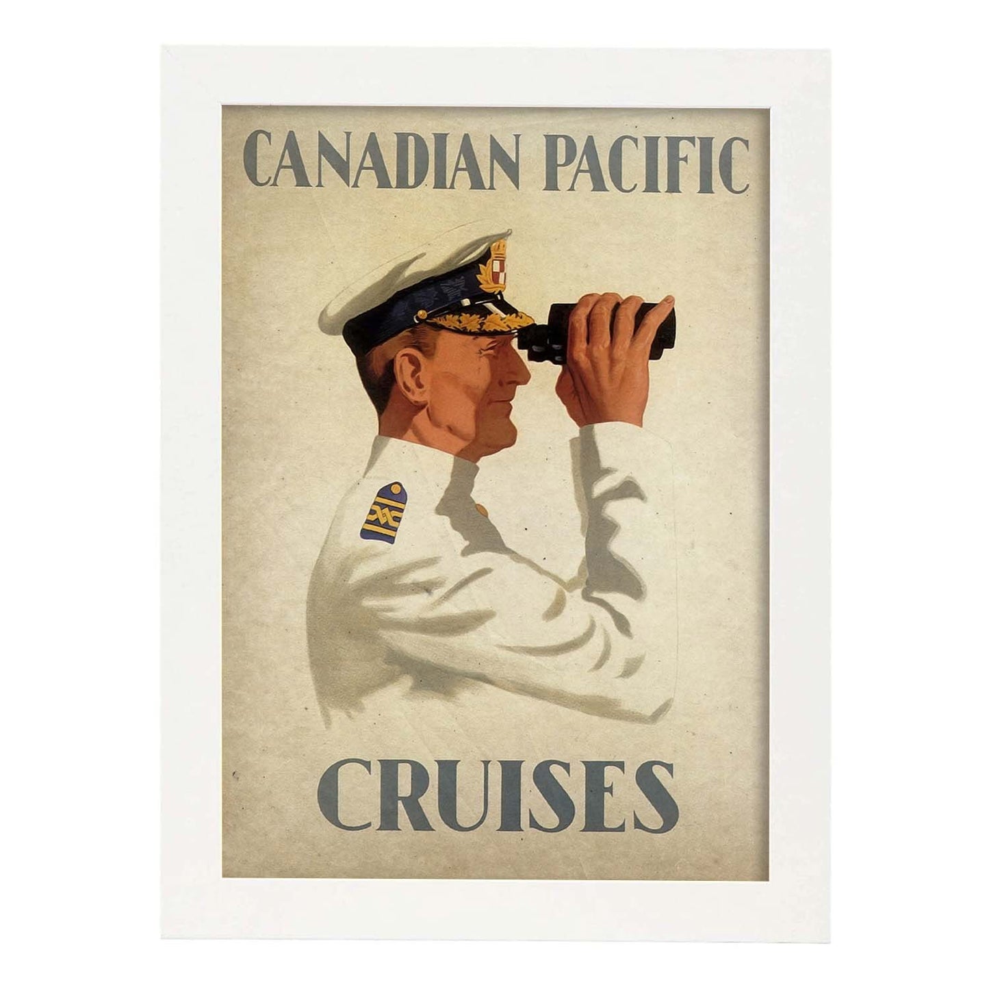 Poster vintage de Capitan de barco. con imágenes vintage y de publicidad antigua.-Artwork-Nacnic-A3-Marco Blanco-Nacnic Estudio SL