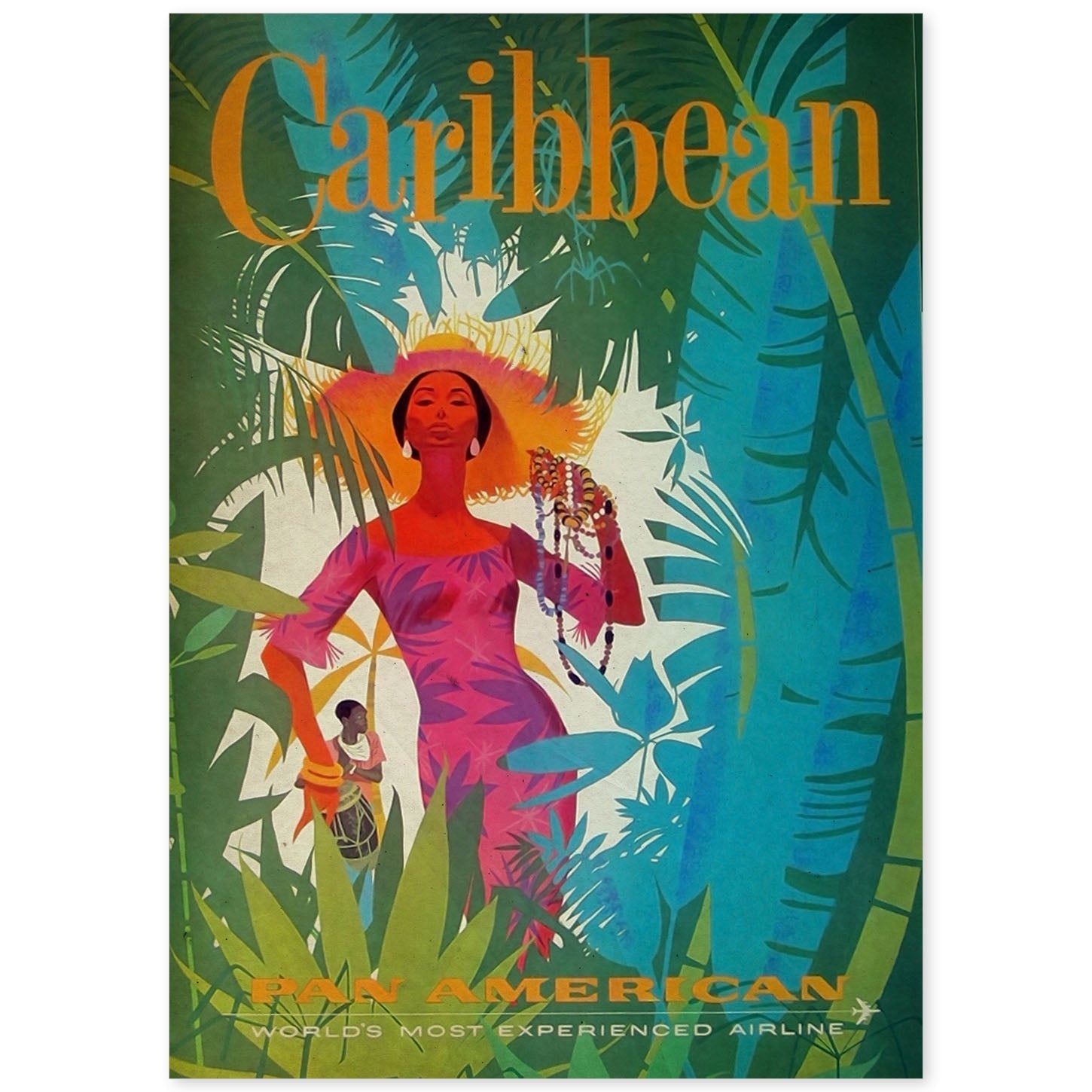 Poster vintage de Caribe. con imágenes vintage y de publicidad antigua.-Artwork-Nacnic-A4-Sin marco-Nacnic Estudio SL