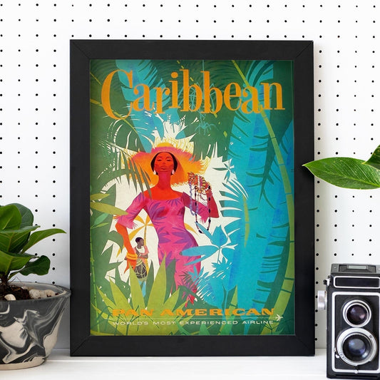 Poster vintage de Caribe. con imágenes vintage y de publicidad antigua.-Artwork-Nacnic-Nacnic Estudio SL