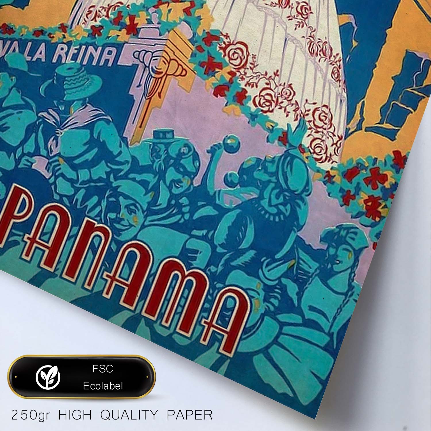 Poster vintage de Carnaval de Panama. con imágenes vintage y de publicidad antigua.-Artwork-Nacnic-Nacnic Estudio SL