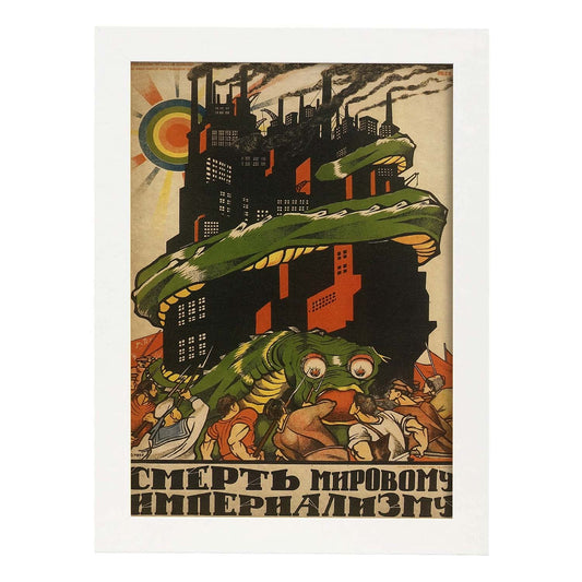 Poster vintage de Castillo ambulante. con imágenes vintage y de publicidad antigua.-Artwork-Nacnic-A4-Marco Blanco-Nacnic Estudio SL