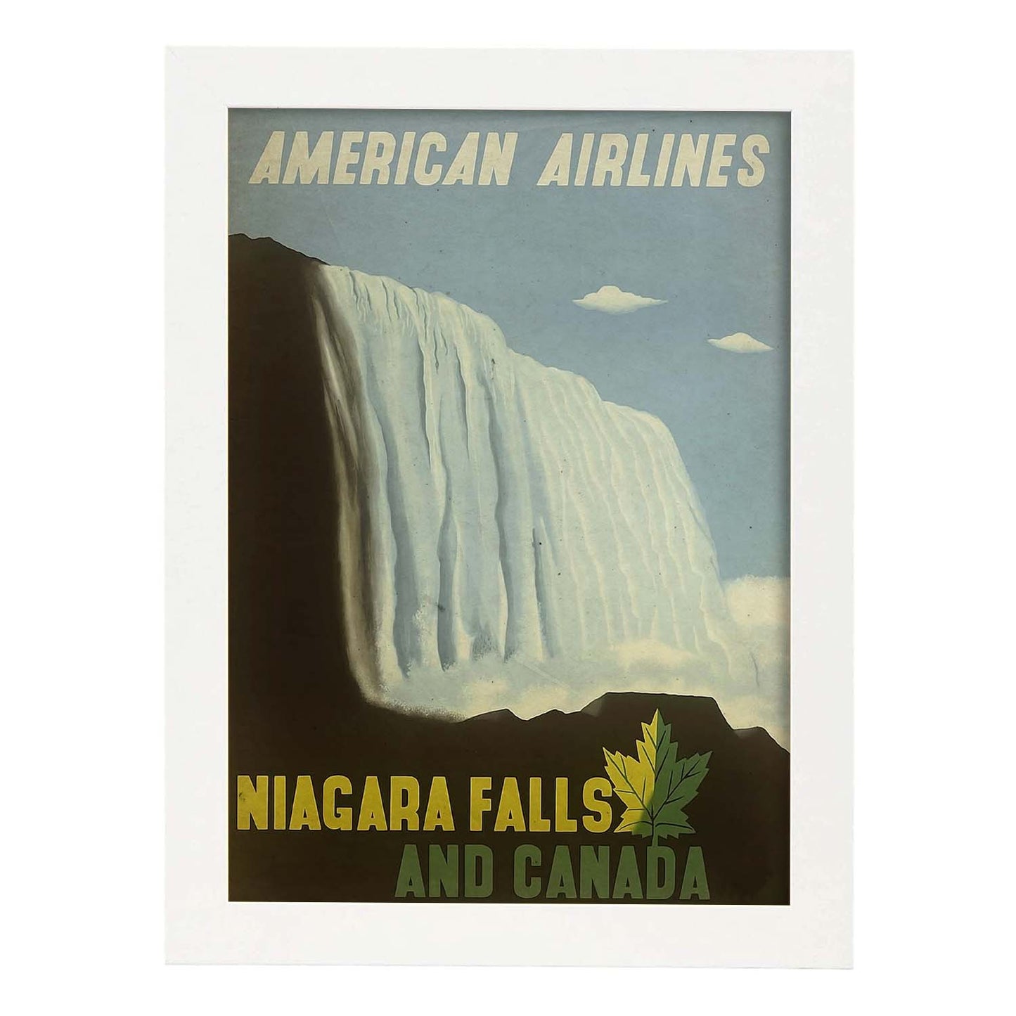 Poster vintage de Cataratas del Niagara. con imágenes vintage y de publicidad antigua.-Artwork-Nacnic-A3-Marco Blanco-Nacnic Estudio SL