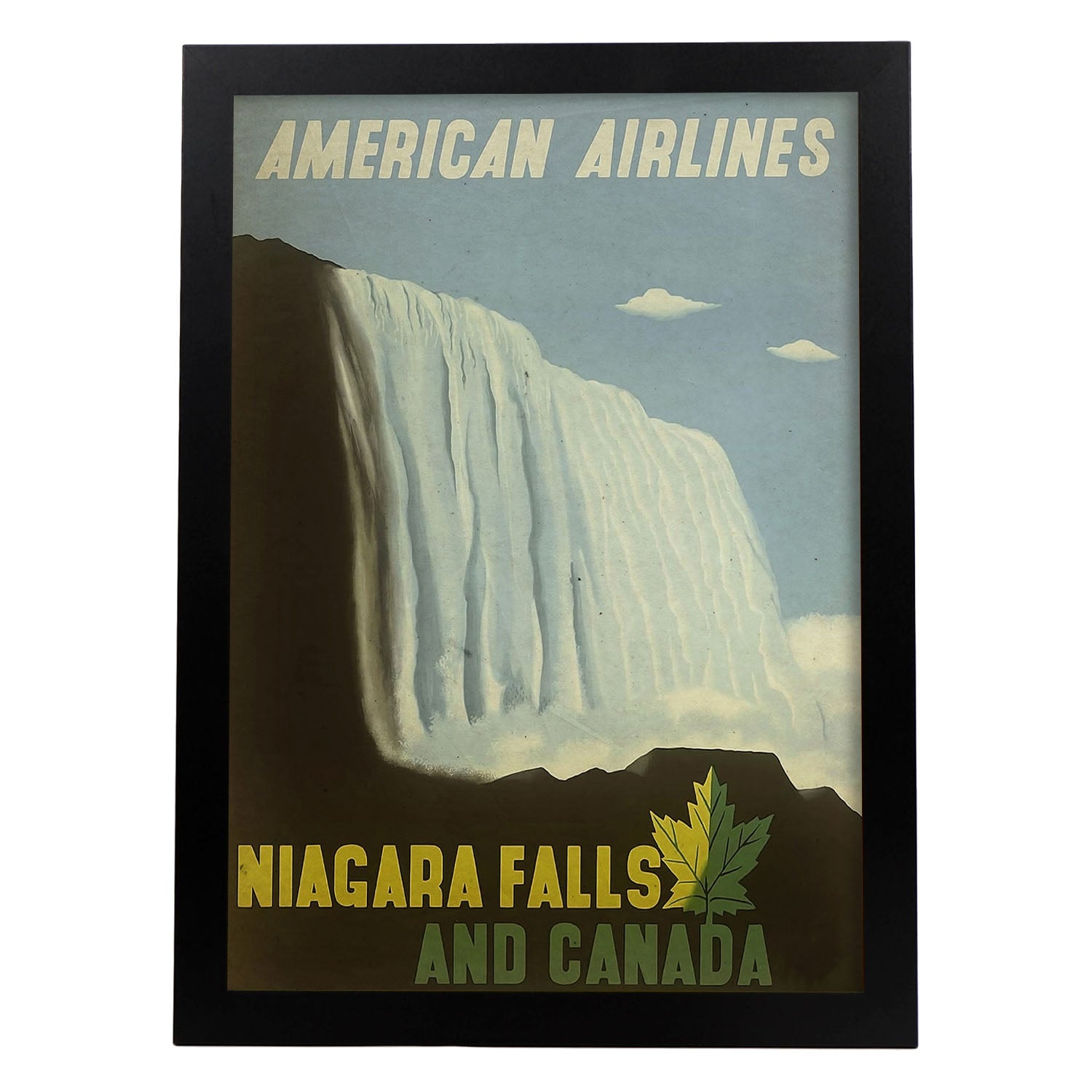 Poster vintage de Cataratas del Niagara. con imágenes vintage y de publicidad antigua.-Artwork-Nacnic-A3-Marco Negro-Nacnic Estudio SL