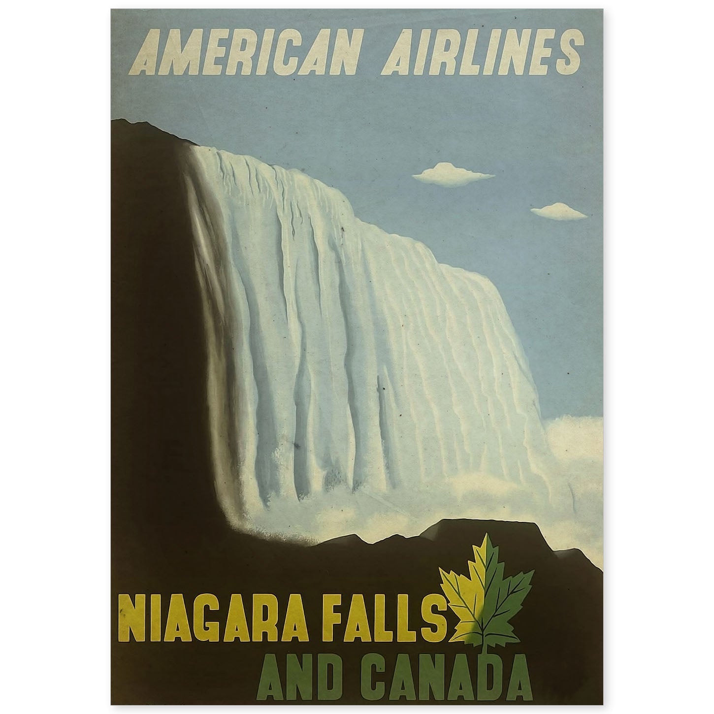 Poster vintage de Cataratas del Niagara. con imágenes vintage y de publicidad antigua.-Artwork-Nacnic-A4-Sin marco-Nacnic Estudio SL