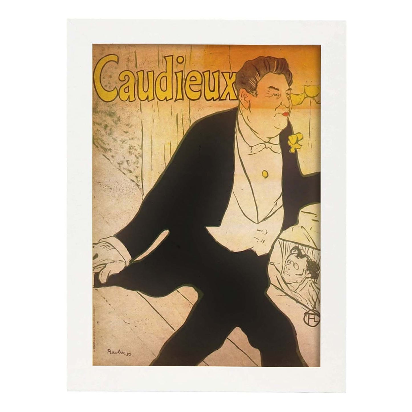 Poster vintage de Caudieux. con imágenes vintage y de publicidad antigua.-Artwork-Nacnic-A3-Marco Blanco-Nacnic Estudio SL