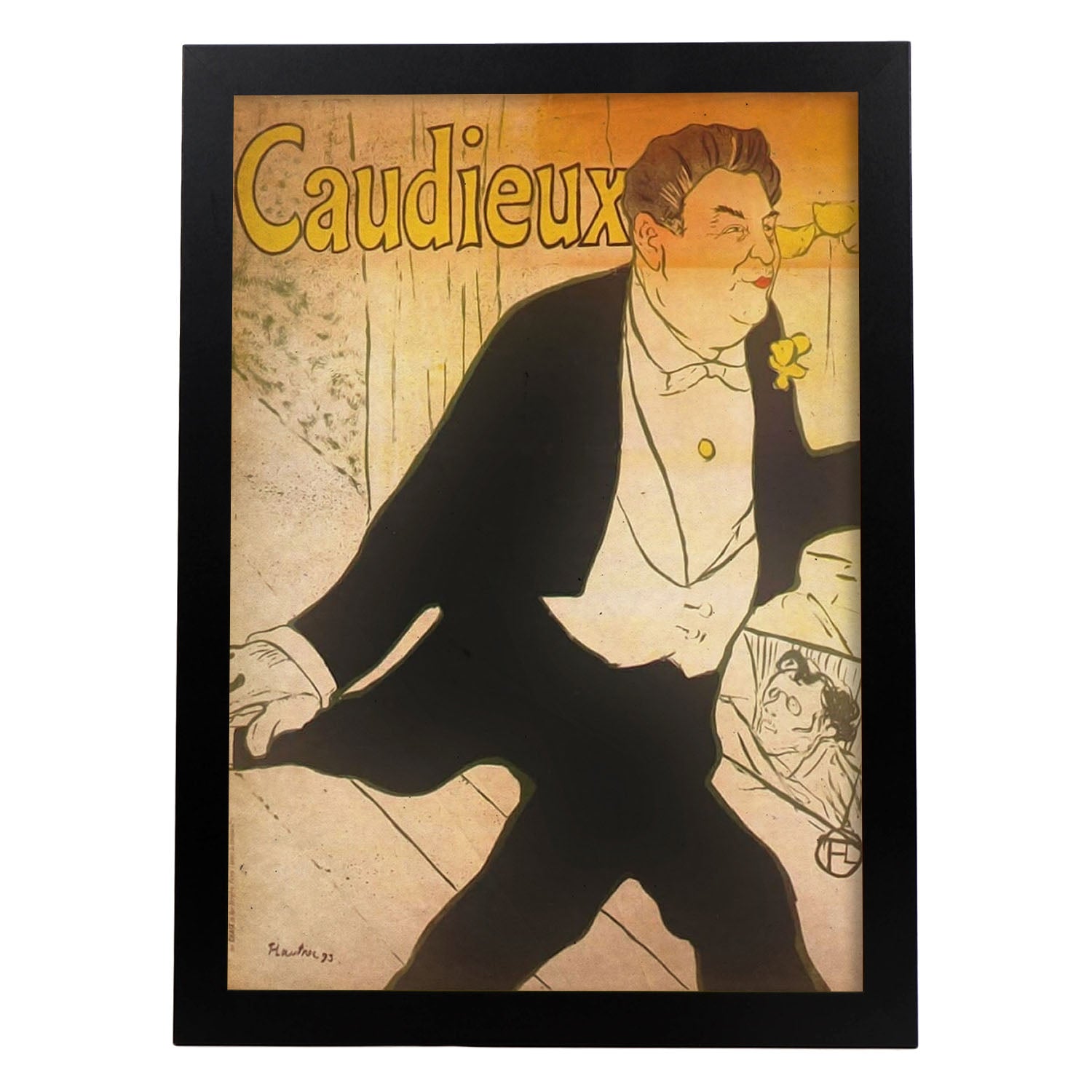Poster vintage de Caudieux. con imágenes vintage y de publicidad antigua.-Artwork-Nacnic-A3-Marco Negro-Nacnic Estudio SL