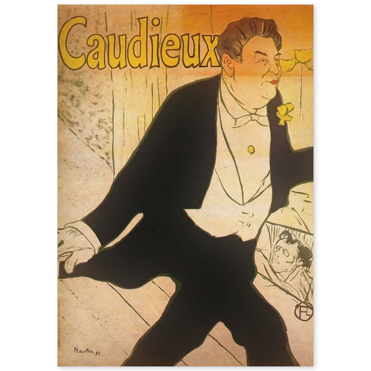 Poster vintage de Caudieux. con imágenes vintage y de publicidad antigua.-Artwork-Nacnic-A4-Sin marco-Nacnic Estudio SL