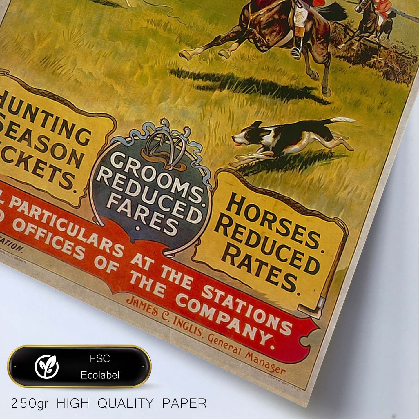Poster vintage de Caza a caballo. con imágenes vintage y de publicidad antigua.-Artwork-Nacnic-Nacnic Estudio SL
