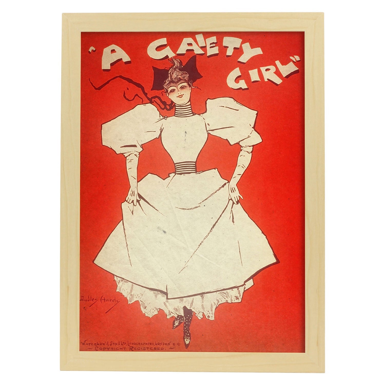 Poster vintage de Chica con vestido. con imágenes vintage y de publicidad antigua.-Artwork-Nacnic-A3-Marco Madera clara-Nacnic Estudio SL