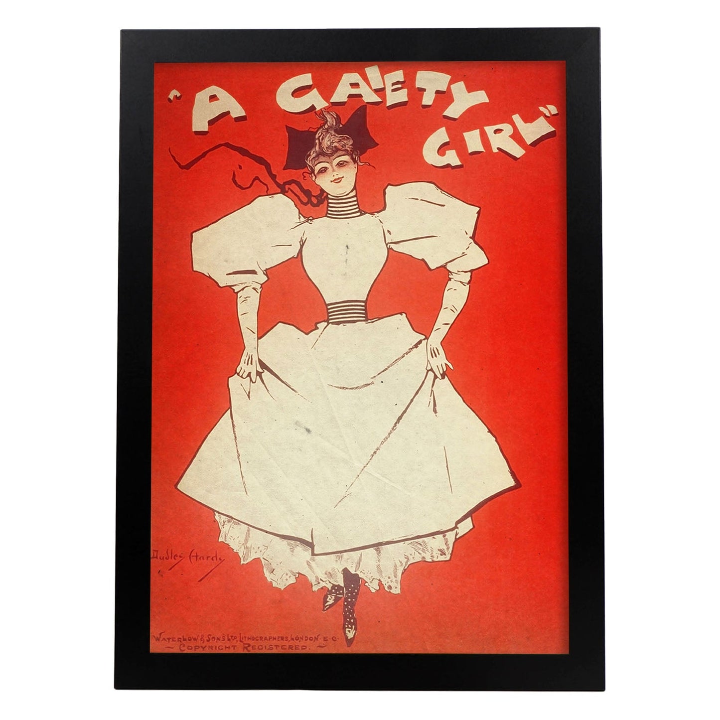 Poster vintage de Chica con vestido. con imágenes vintage y de publicidad antigua.-Artwork-Nacnic-A4-Marco Negro-Nacnic Estudio SL