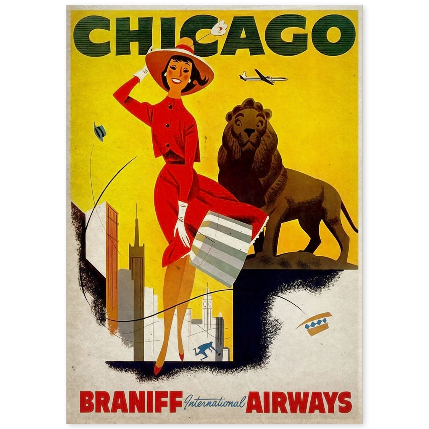 Poster vintage de Chicago. con imágenes vintage y de publicidad antigua.-Artwork-Nacnic-A4-Sin marco-Nacnic Estudio SL