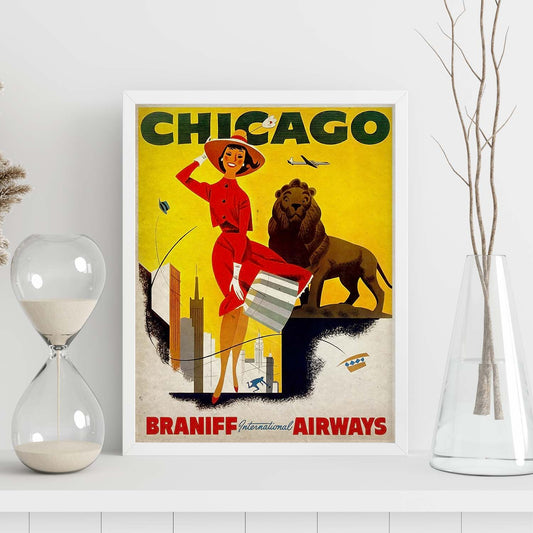 Poster vintage de Chicago. con imágenes vintage y de publicidad antigua.-Artwork-Nacnic-Nacnic Estudio SL