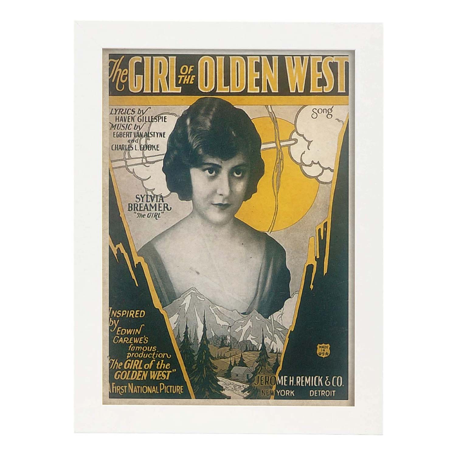 Poster vintage de Chicas del viejo oeste. con imágenes vintage y de publicidad antigua.-Artwork-Nacnic-A3-Marco Blanco-Nacnic Estudio SL